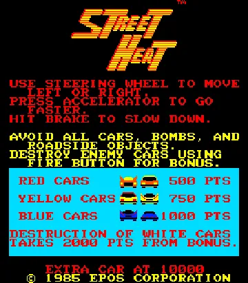 Street Heat - Cardinal Amusements screen shot title